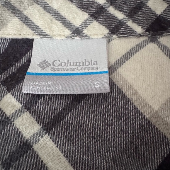 Columbia Black & White Plaid Flannel Button-Up Shirt - Picture 5 of 6